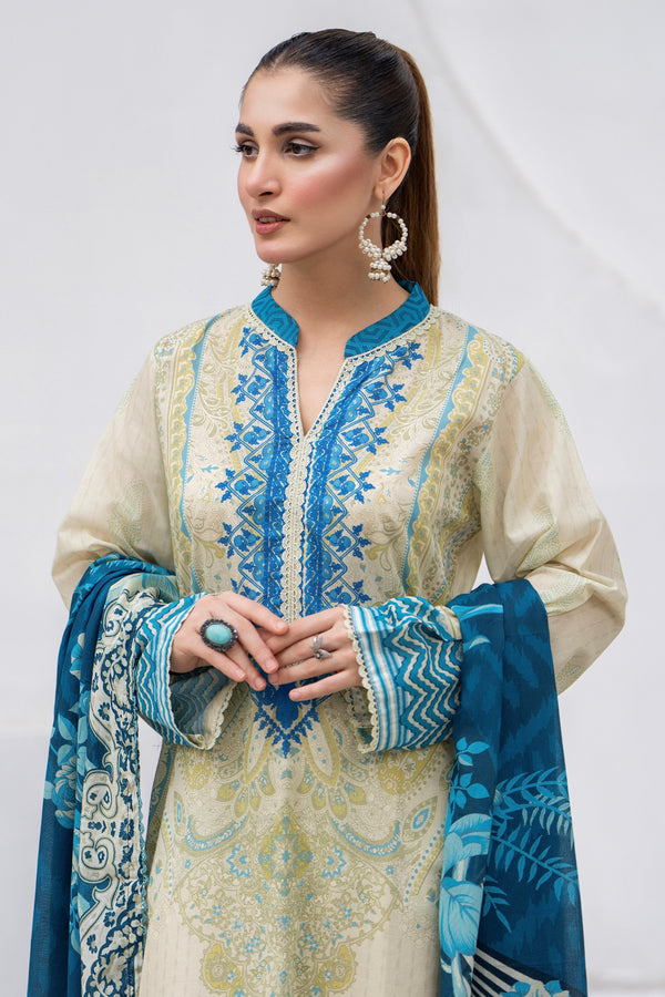 3 Piece Ivory Premium Lawn