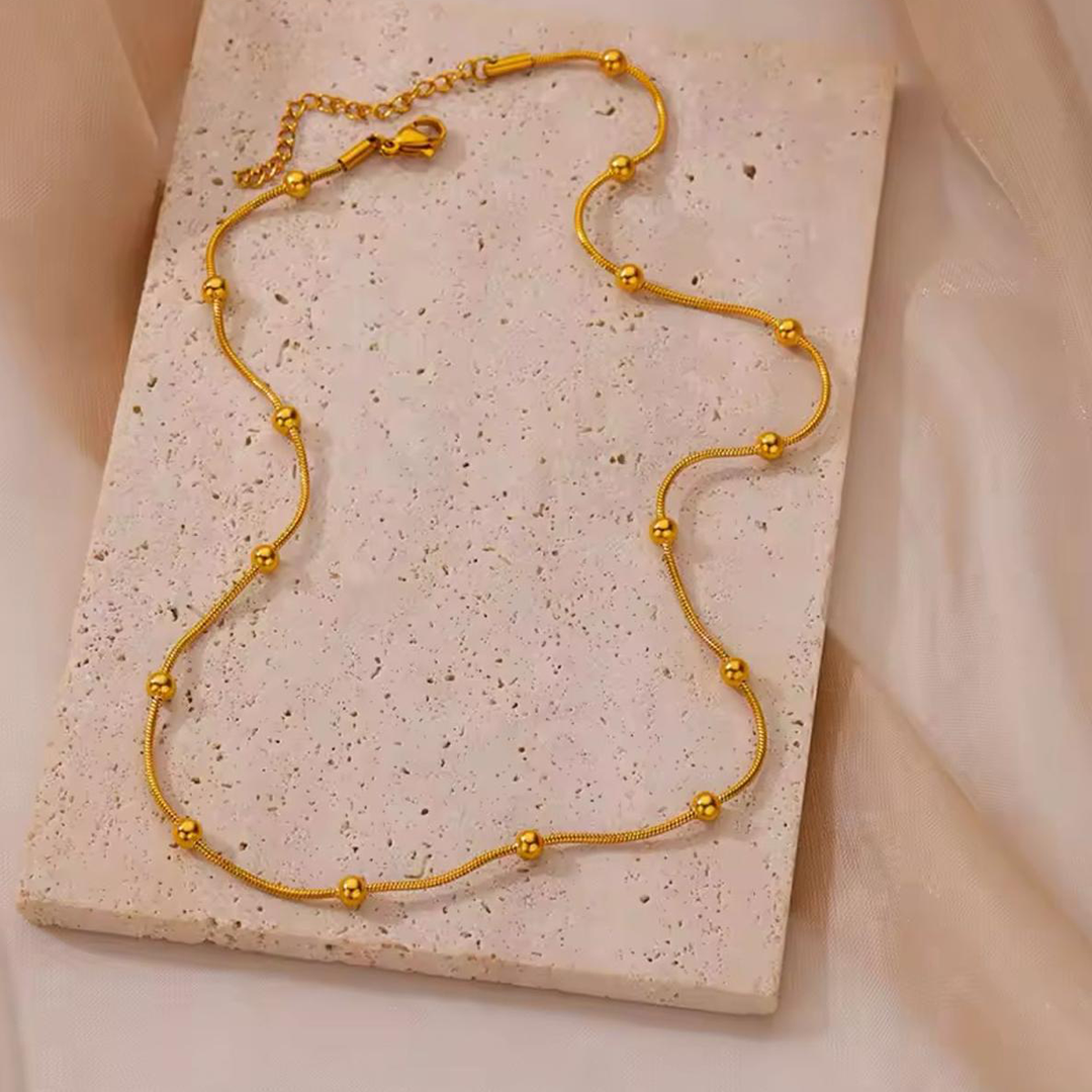 Aura Bead Gold Necklace - STYLOFYYBS