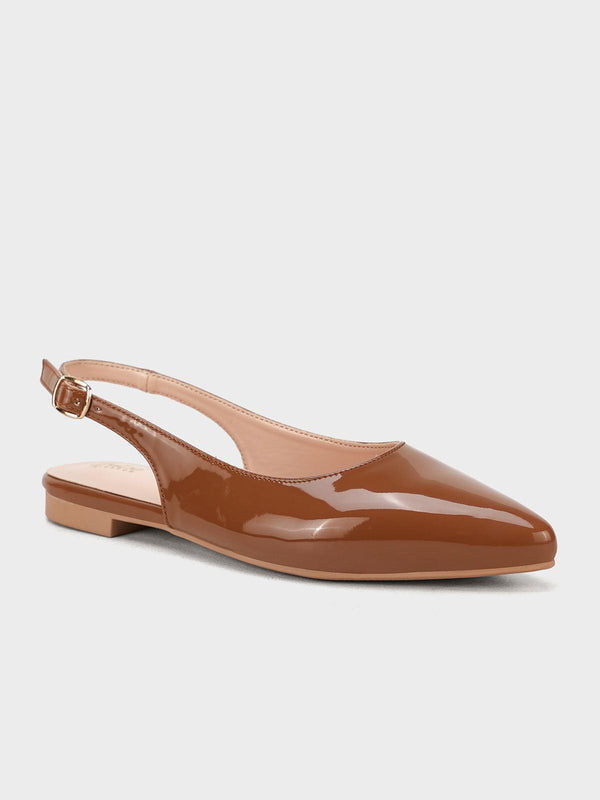 Patent Pointed Flat Shoes - STYLOFYYBS